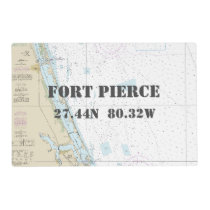 Fort Pierce FL Latitude Longitude Nautical Chart Placemat