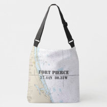 Fort Pierce FL Latitude Longitude Nautical Theme Crossbody Bag