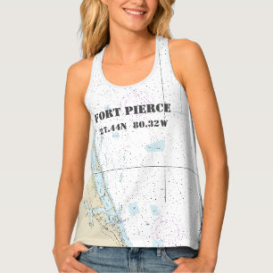Fort Pierce Home Port Latitude Longitude Nautical Tank Top