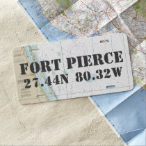 Fort Pierce Nautical Latitude Longitude License Plate