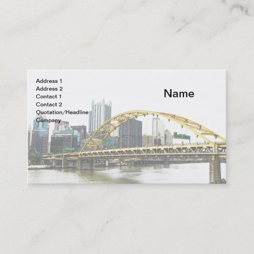 Customizable Fort Pitt Bridge in Pittsburgh, Pennsylvania Business Card Template