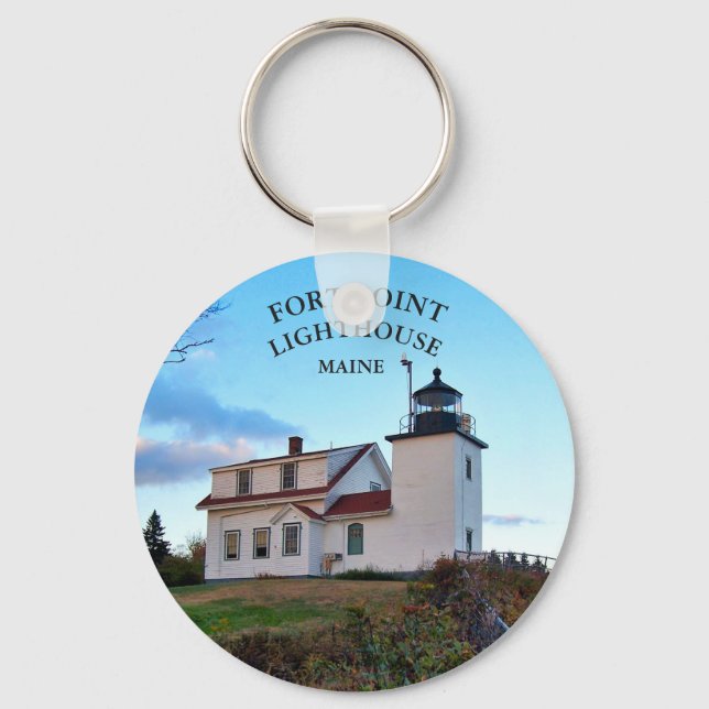 Fort Point Lighthouse Maine Keychain (Front)