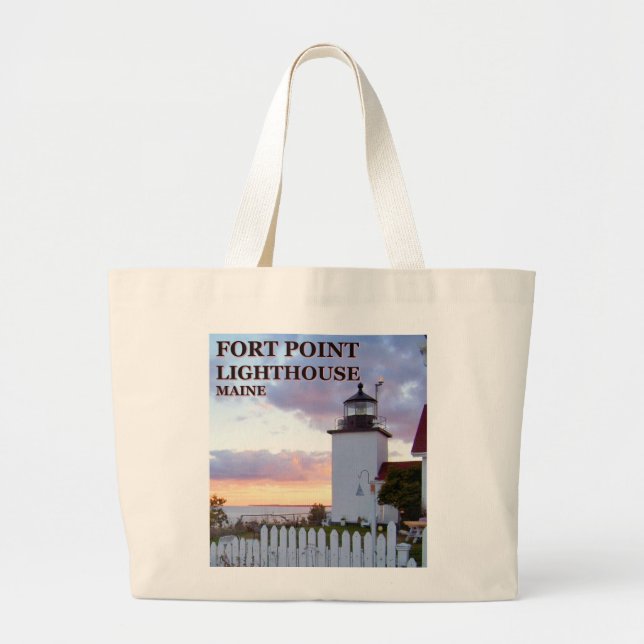 Fort Point Lighthouse, Maine Tote Bag (Front)