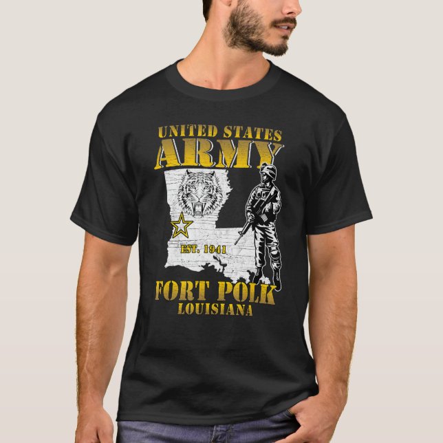 Fort Polk Tigerland The Home of Heroes Louisiana M T-Shirt (Front)