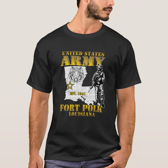 Fort Polk Tigerland The Home of Heroes Louisiana M T-Shirt (Front)