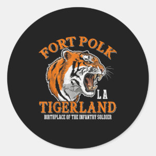 Fort polk tigerland vietnam war veteran infantry classic round sticker