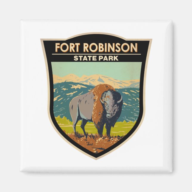 Fort Robinson State Park Nebraska Badge Magnet (Front)