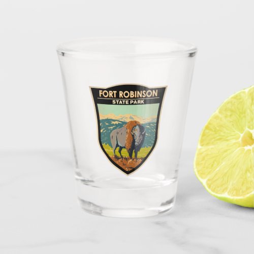 Fort Robinson State Park Nebraska Badge Shot Glass