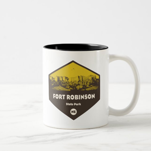 Fort Robinson State Park Nebraska Two-Tone Coffee Mug (Right)