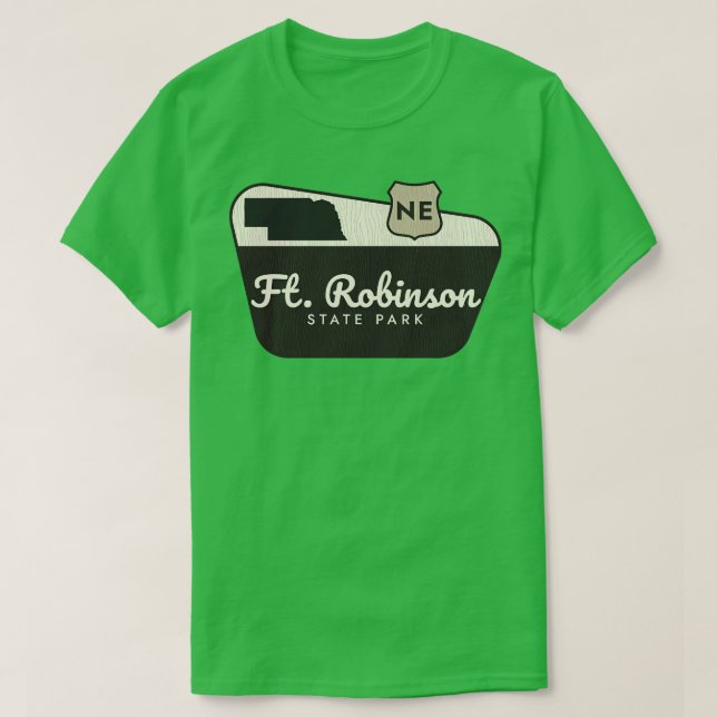 Fort Robinson State Park Nebraska Welcome Sign T-Shirt (Design Front)