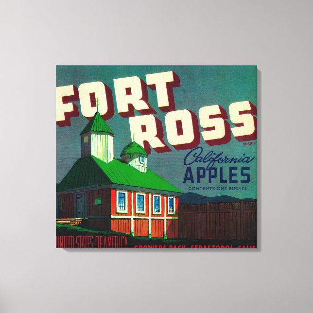 Fort Ross Apple Crate LabelSebastopol, CA Canvas Print (Front)