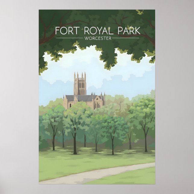 Fort Royal Park Worcester Travel Poster (Front)
