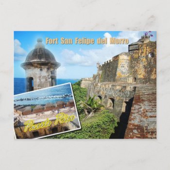 Fort San Felipe Del Morro  Puerto Rico Postcard by HTMimages at Zazzle