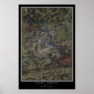 Fort Smith Arkansas From Space Satellite Map Poster