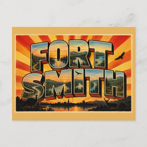 Fort Smith Arkansas River Valley Mountain Art Postcard