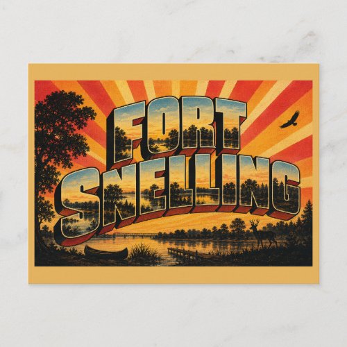 Fort Snelling State Park MN Vintage Travel Art Postcard