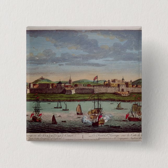 Fort St. George, Coromandel Coast, India Pinback Button (Front)