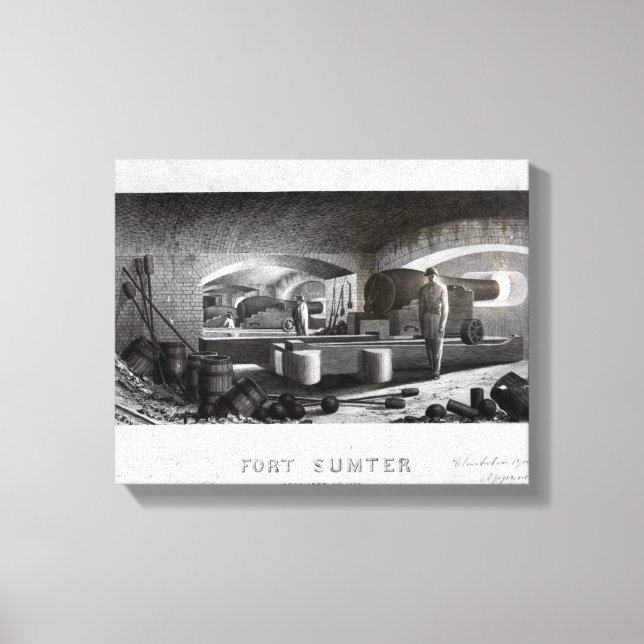 Fort Sumter, Interior View of Three Gun Battery Canvas Print (Front)