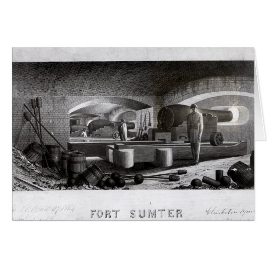 Fort Sumter, Interior View of Three Gun Battery Cards (Front Horizontal)