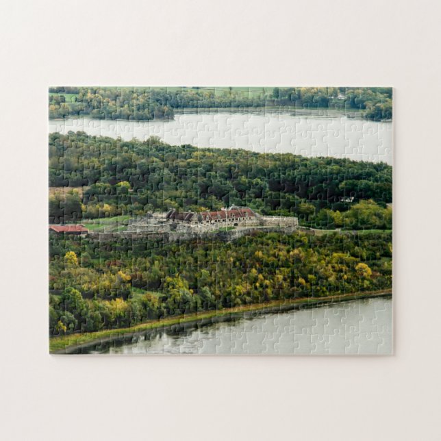 Fort Ticonderoga Lake Champlain Adirondacks Autumn Jigsaw Puzzle (Horizontal)