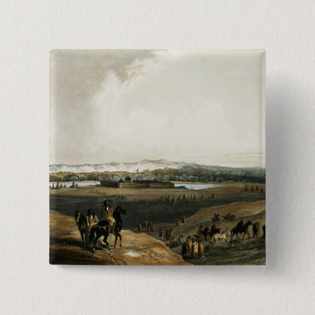 Fort Union on the Missouri, plate 28 from Volume 2 Button (Front)
