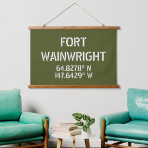 Fort Wainwright Latitude Longitude Hanging Tapestry
