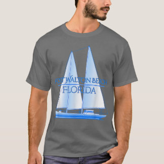 Fort Walton Beach Florida Coastal Nautical Sailing T-Shirt