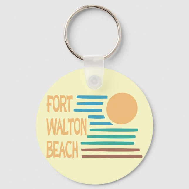 Fort Walton Beach geometric design Keychain (Front)