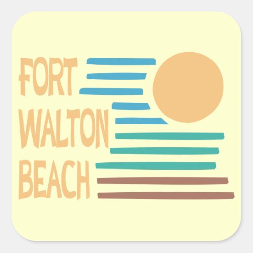 Fort Walton Beach geometric design Square Sticker