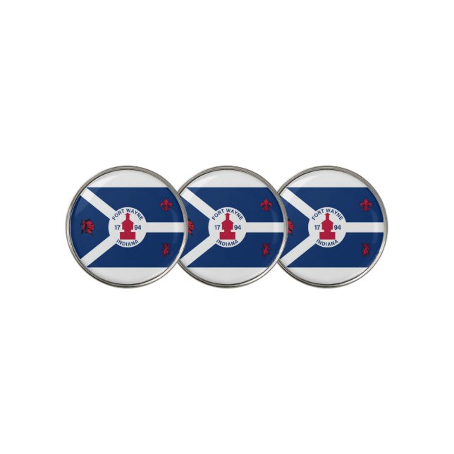 Fort Wayne city flag Golf Ball Marker (3 Up)