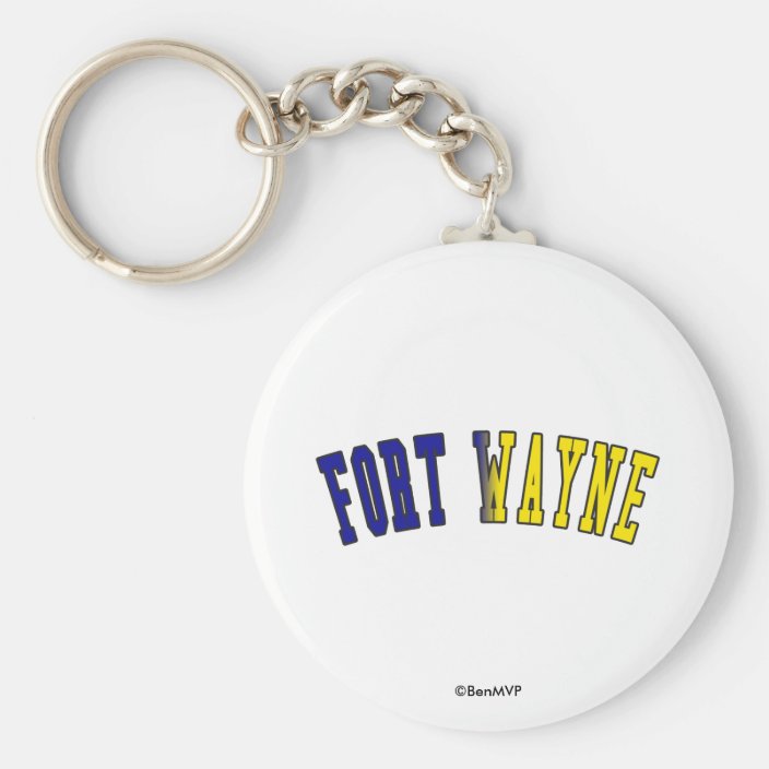 Fort Wayne in Indiana State Flag Colors Key Chain