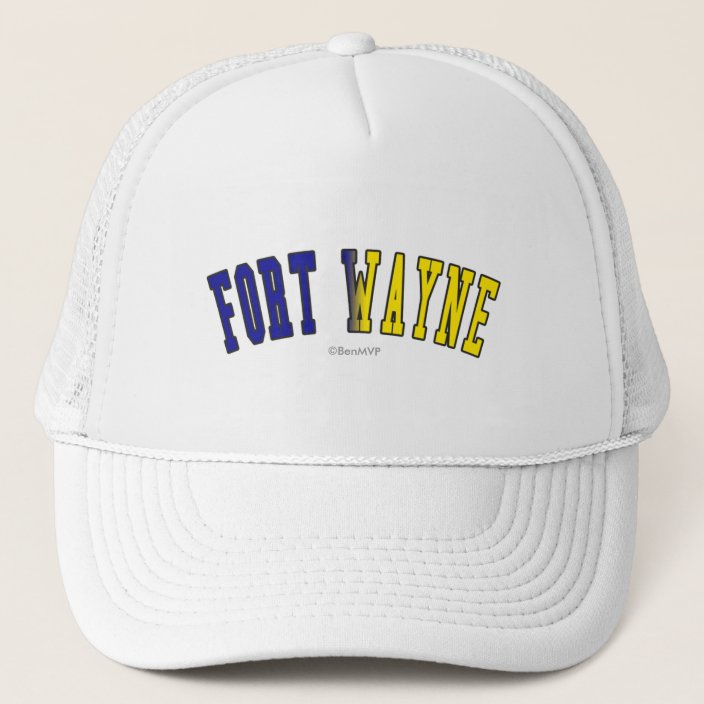 Fort Wayne in Indiana State Flag Colors Mesh Hat