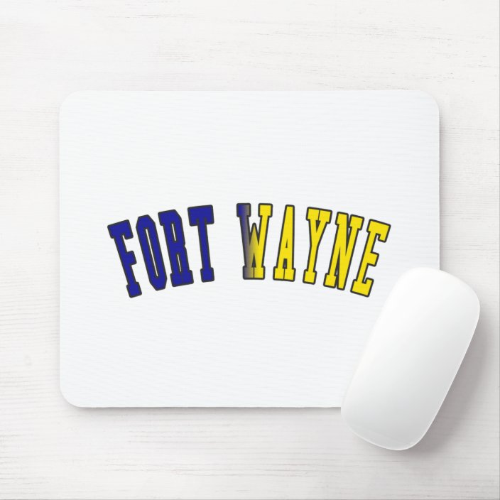 Fort Wayne in Indiana State Flag Colors Mouse Pad