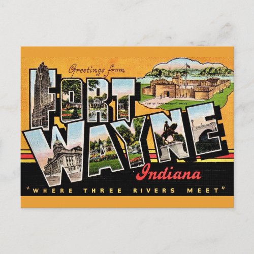 Fort Wayne IN Postcard