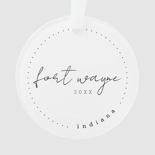 Fort Wayne IN Travel United States Simple  Ornament