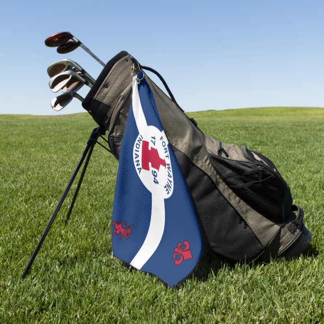 Fort Wayne (Indiana) city flag  Golf Towel (Green)