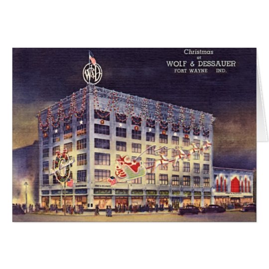 Fort Wayne Indiana Department Store at Christmas Card | Zazzle.com