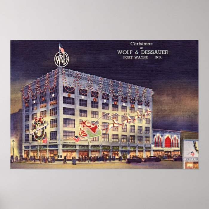 Fort Wayne Indiana Department Store at Christmas Poster | Zazzle