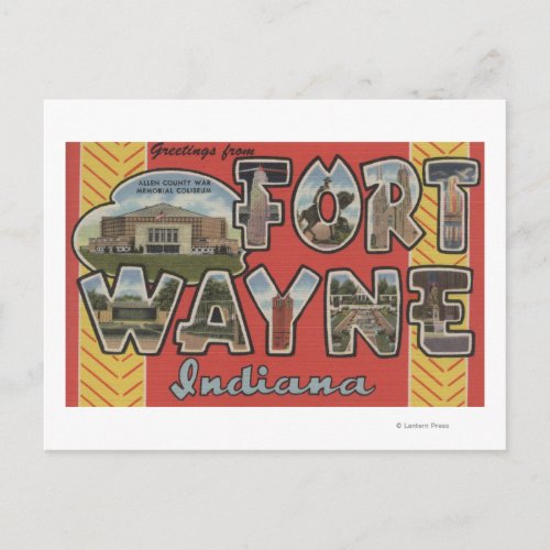 Fort Wayne Indiana _ Large Letter Scenes Postcard