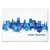 Fort Wayne Indiana Skyline Blue