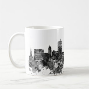 Fort Wayne Indiana Skyline BW Coffee Mug