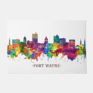 Fort Wayne Indiana Skyline Doormat