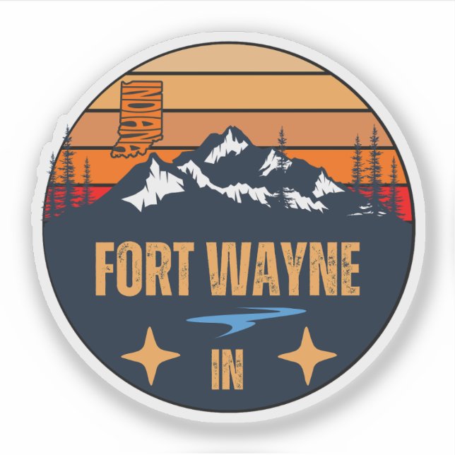 Fort Wayne, Indiana Sticker (Front)