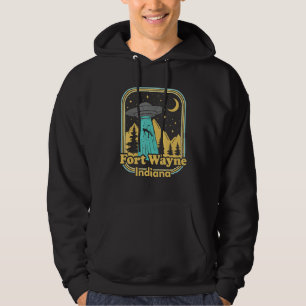 Fort Wayne Indiana Ufo Alien Hunter 80s State Prid Hoodie