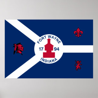 Fort Wayne, Indiana, United States flag Poster
