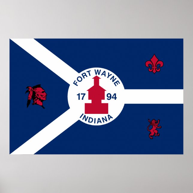 Fort Wayne, Indiana, United States flag Poster (Front)