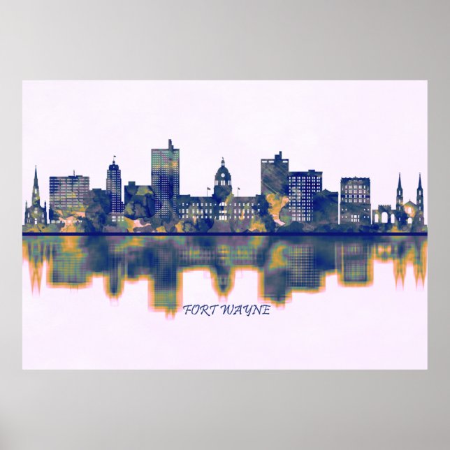 Fort Wayne Skyline Poster (Front)
