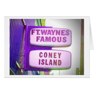 Fort Waynes Famous Coney Island sign Cards