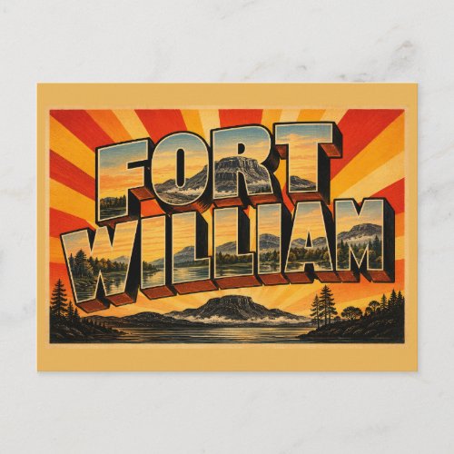 Fort William Scotland Vintage Travel Art Postcard