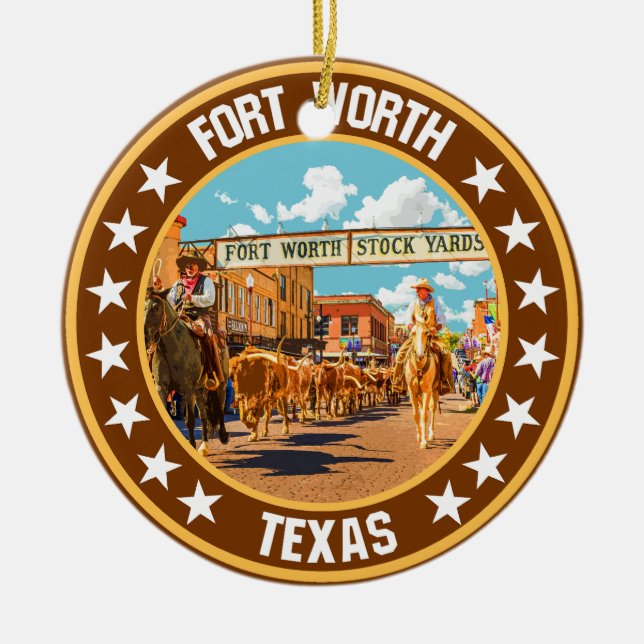 Fort Worth Ceramic Ornament (Front)